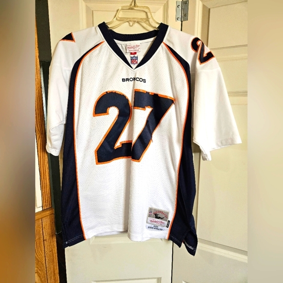 Mitchell & Ness White and Blue Denver Broncod Men's Jersey Size XL Atwater 27 - Picture 1 of 12